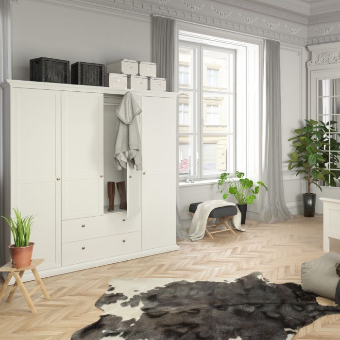 Paris Wardrobe with 4 Doors and 2 Drawers - NIXO Furniture.com
