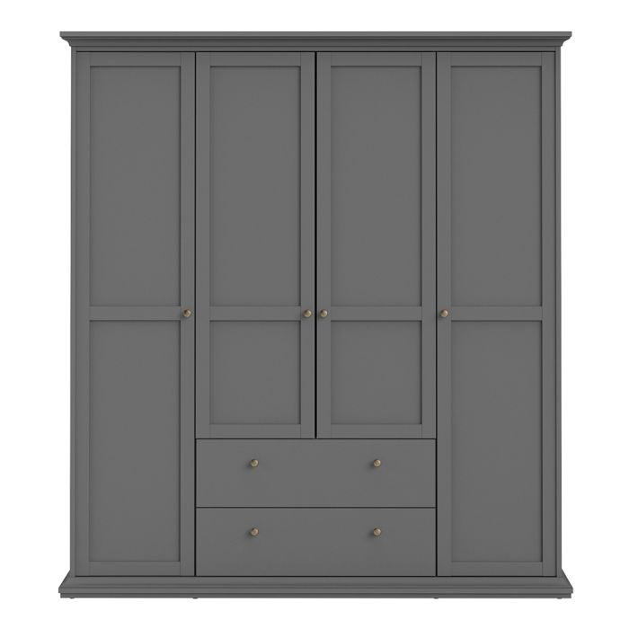 Paris Wardrobe with 4 Doors and 2 Drawers - NIXO Furniture.com