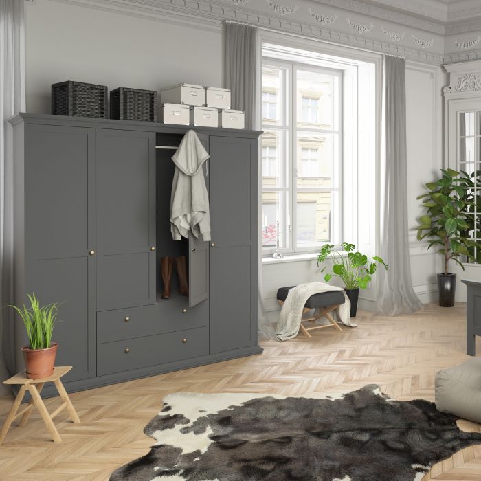 Paris Wardrobe with 4 Doors and 2 Drawers - NIXO Furniture.com