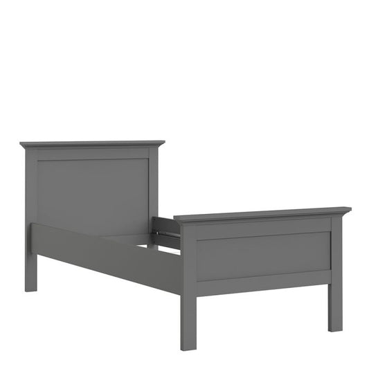 Paris Single Bed (90 x 200) in Matt Grey - NIXO Furniture.com