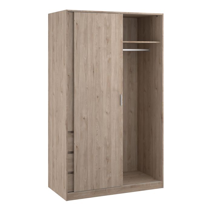 Naia Wardrobe with 1 Sliding Door 1 Door 3 Drawers - NIXO Furniture.com