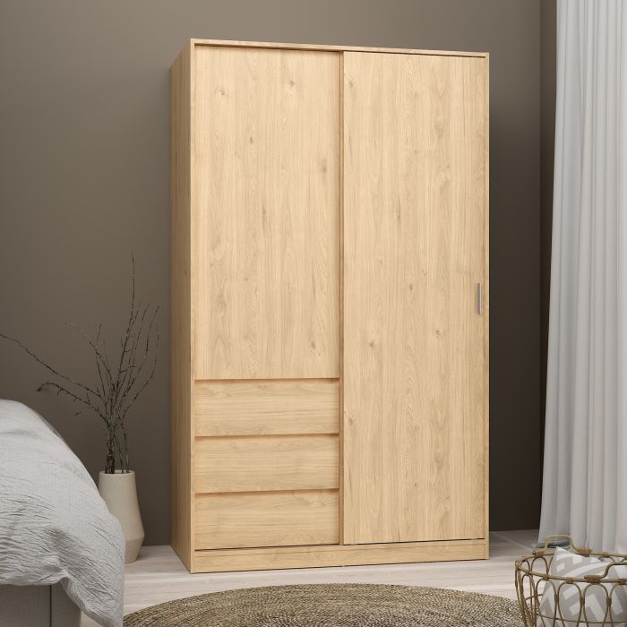 Naia Wardrobe with 1 Sliding Door 1 Door 3 Drawers - NIXO Furniture.com