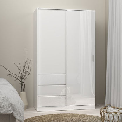 Naia Wardrobe with 1 Sliding Door 1 Door 3 Drawers - NIXO Furniture.com