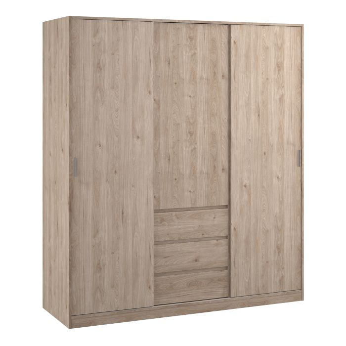 Naia Wardrobe with 2 Sliding Doors 1 Door 3 Drawers - NIXO Furniture.com