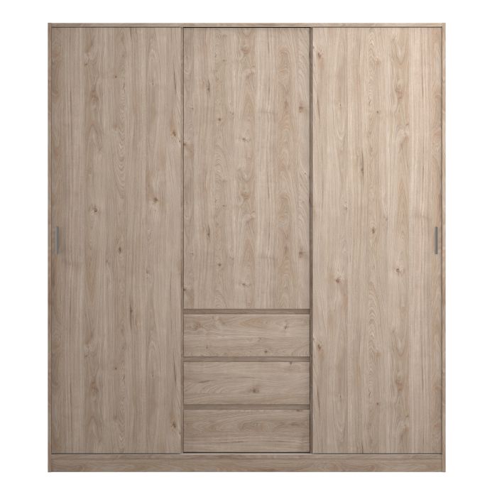 Naia Wardrobe with 2 Sliding Doors 1 Door 3 Drawers - NIXO Furniture.com