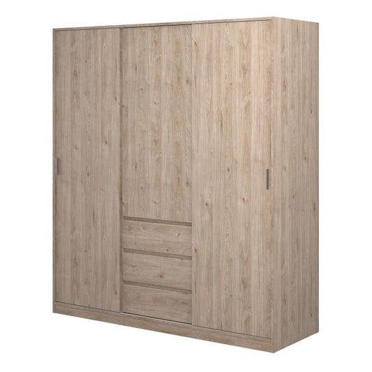 Naia Wardrobe with 2 Sliding Doors 1 Door 3 Drawers - NIXO Furniture.com