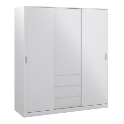 Naia Wardrobe with 2 Sliding Doors 1 Door 3 Drawers - NIXO Furniture.com