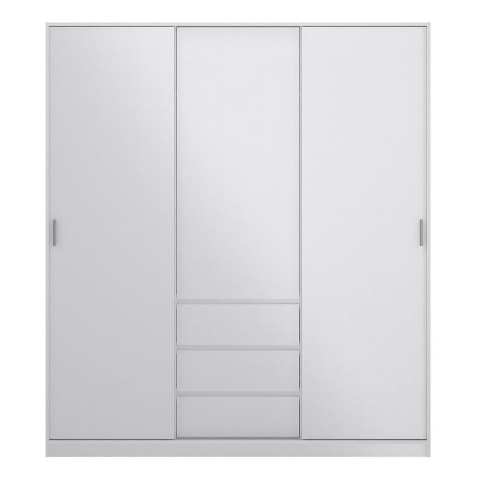 Naia Wardrobe with 2 Sliding Doors 1 Door 3 Drawers - NIXO Furniture.com