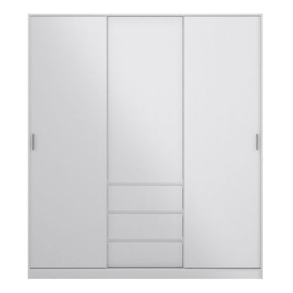 Naia Wardrobe with 2 Sliding Doors 1 Door 3 Drawers - NIXO Furniture.com