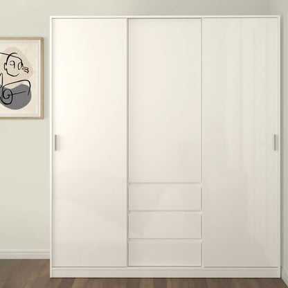 Naia Wardrobe with 2 Sliding Doors 1 Door 3 Drawers - NIXO Furniture.com