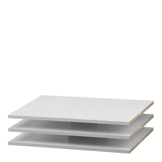 Verona Set of Shelves Narrow (for 120cm Wardrobe) in White - NIXO Furniture.com