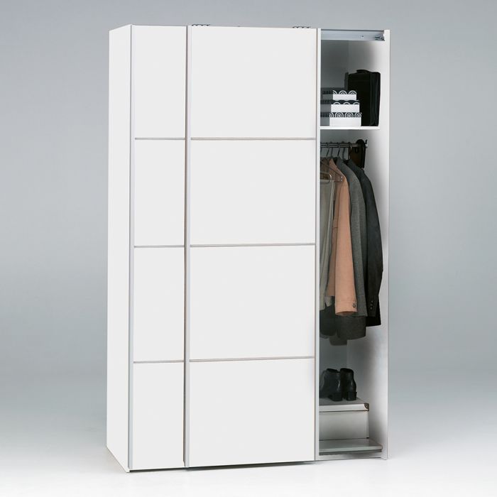 Verona Sliding Wardrobe 120cm with 2 Shelves - NIXO Furniture.com