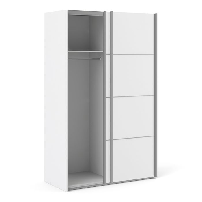 Verona Sliding Wardrobe 120cm with 2 Shelves - NIXO Furniture.com