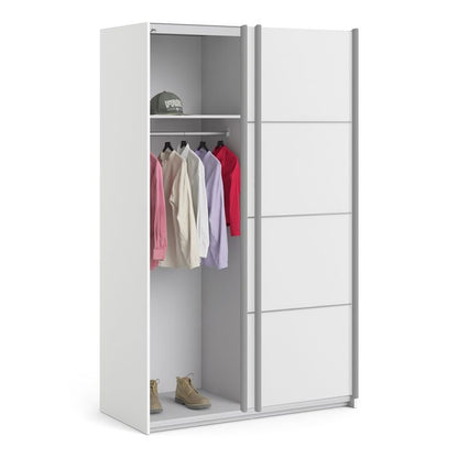 Verona Sliding Wardrobe 120cm with 2 Shelves - NIXO Furniture.com