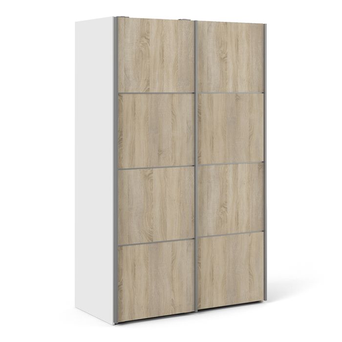 Verona Sliding Wardrobe 120cm with 2 Shelves - NIXO Furniture.com