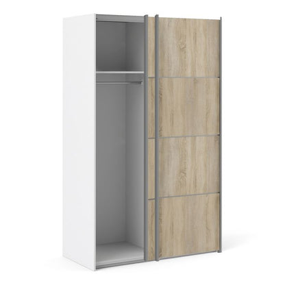 Verona Sliding Wardrobe 120cm with 2 Shelves - NIXO Furniture.com