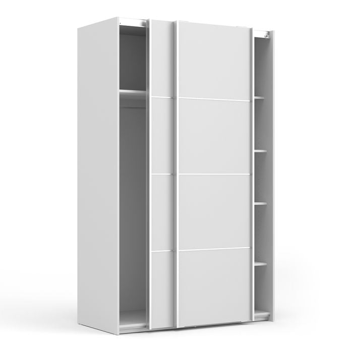 Verona Sliding Wardrobe 120cm with 5 Shelves - NIXO Furniture.com