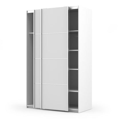 Verona Sliding Wardrobe 120cm with 5 Shelves - NIXO Furniture.com