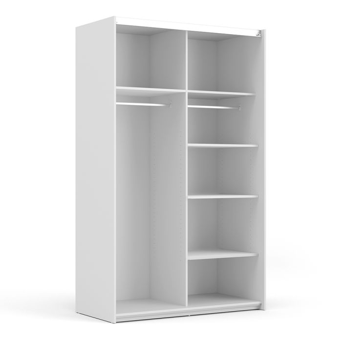 Verona Sliding Wardrobe 120cm with 5 Shelves - NIXO Furniture.com