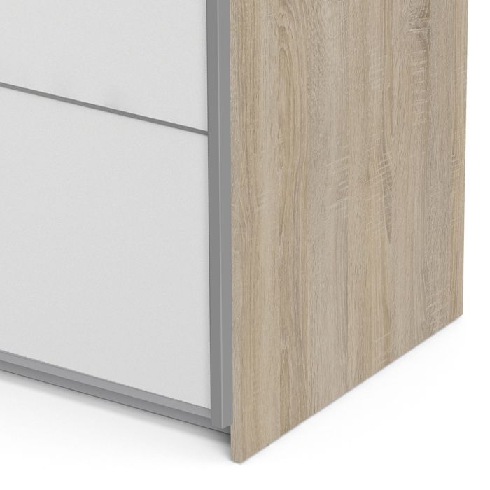 Verona Sliding Wardrobe 120cm with 5 Shelves - NIXO Furniture.com