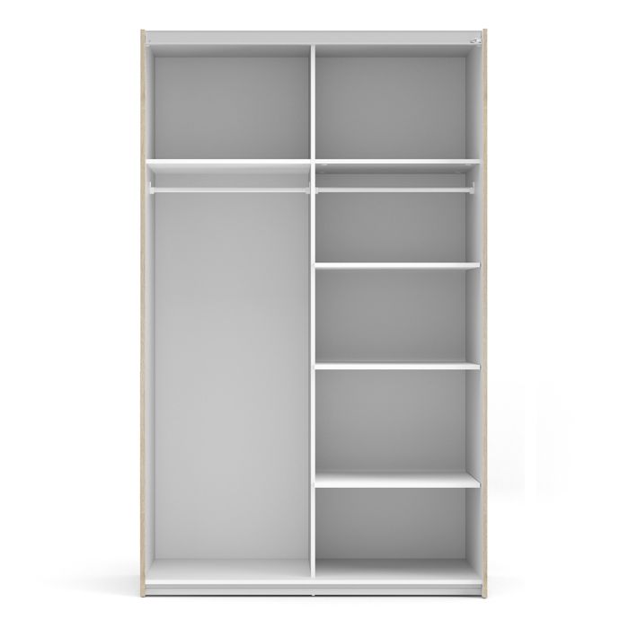 Verona Sliding Wardrobe 120cm with 5 Shelves - NIXO Furniture.com