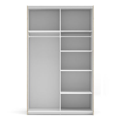 Verona Sliding Wardrobe 120cm with 5 Shelves - NIXO Furniture.com