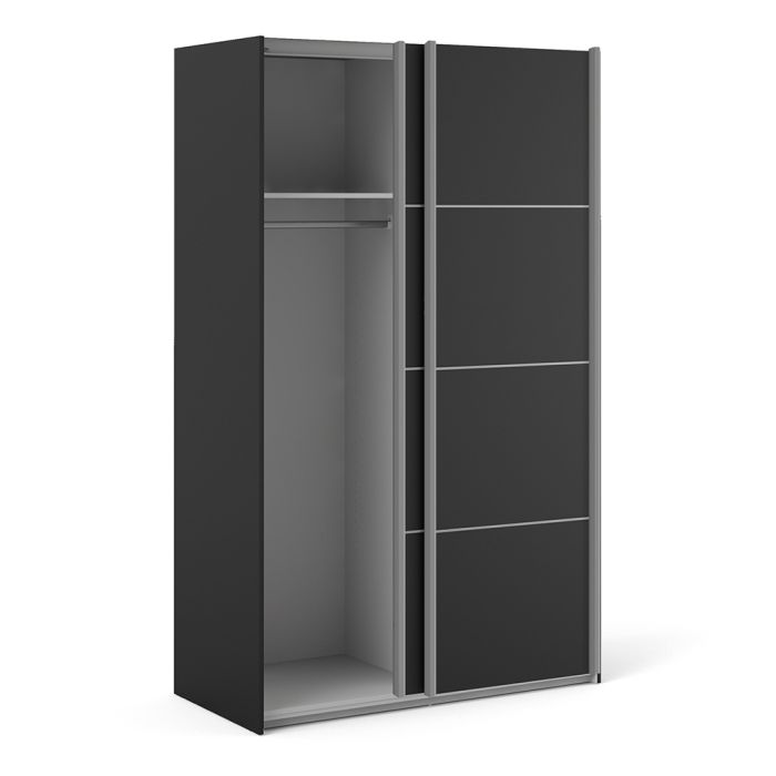 Verona Sliding Wardrobe 120cm with 2 Shelves - NIXO Furniture.com