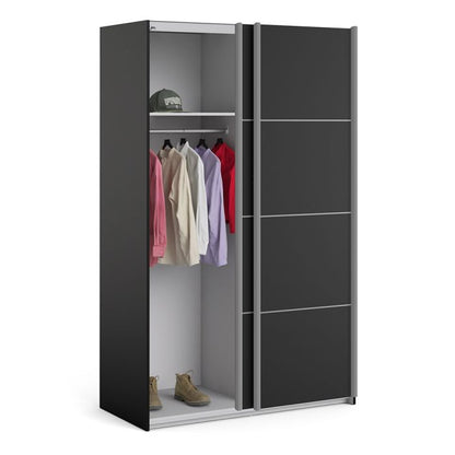 Verona Sliding Wardrobe 120cm with 2 Shelves - NIXO Furniture.com