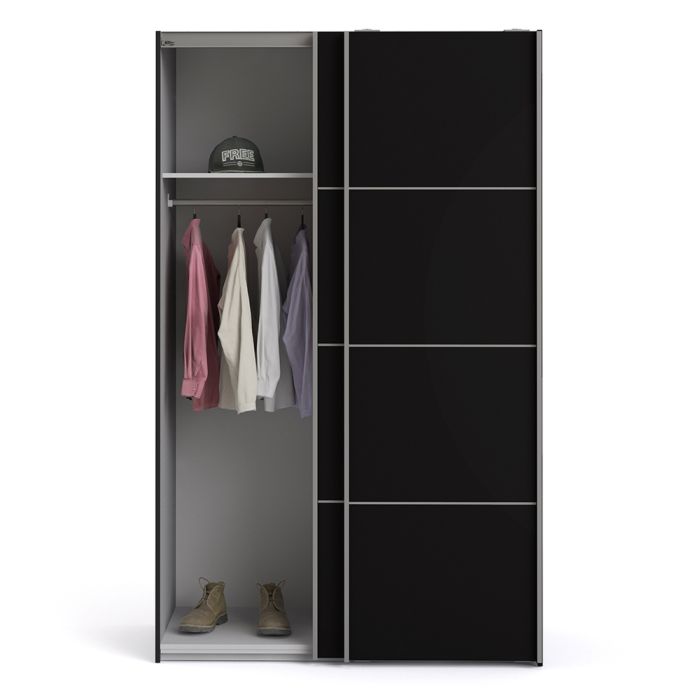 Verona Sliding Wardrobe 120cm with 2 Shelves - NIXO Furniture.com