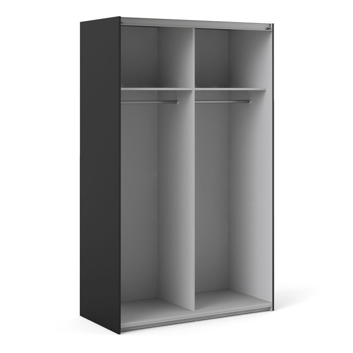 Verona Sliding Wardrobe 120cm with 2 Shelves - NIXO Furniture.com