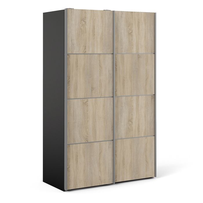 Verona Sliding Wardrobe 120cm with 2 Shelves - NIXO Furniture.com