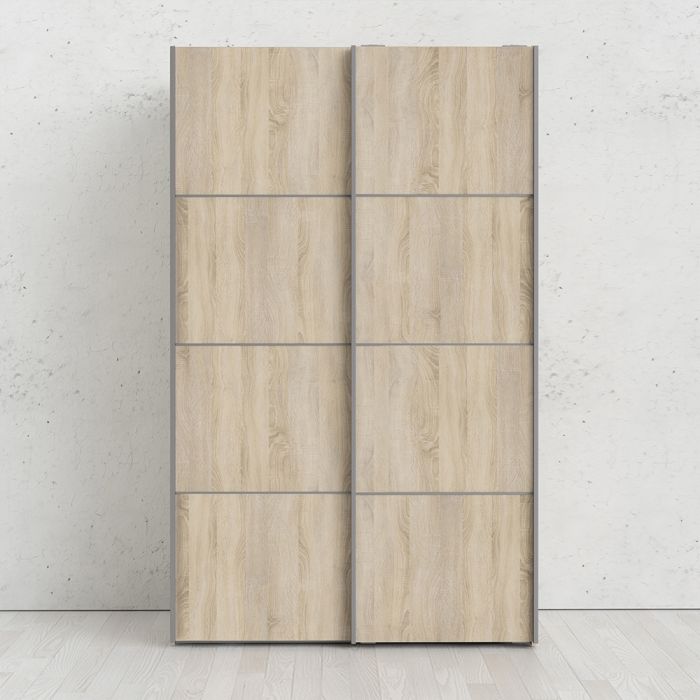 Verona Sliding Wardrobe 120cm with 2 Shelves - NIXO Furniture.com