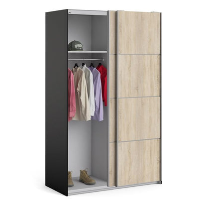 Verona Sliding Wardrobe 120cm with 2 Shelves - NIXO Furniture.com