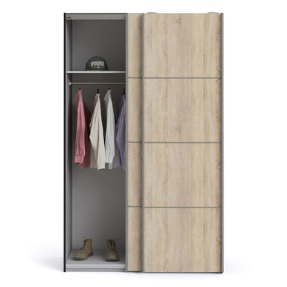 Verona Sliding Wardrobe 120cm with 2 Shelves - NIXO Furniture.com