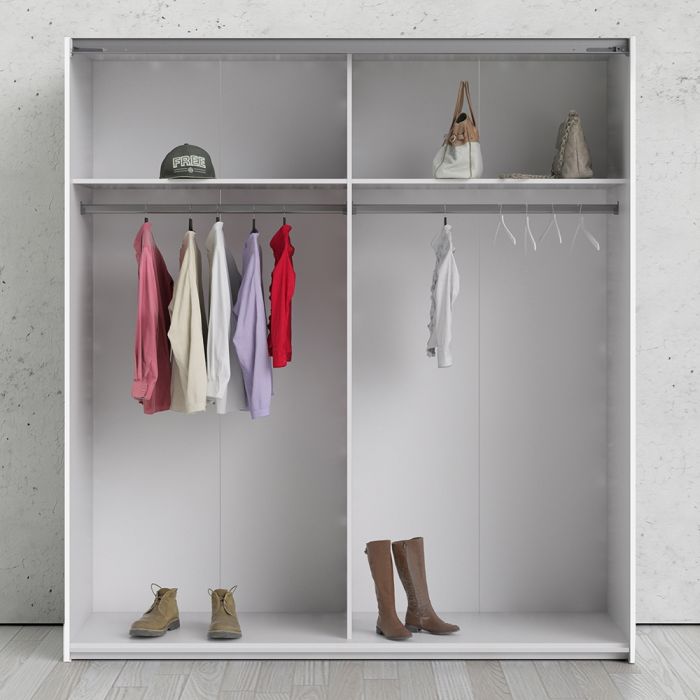 Verona Sliding Wardrobe 180cm with 2 Shelves - NIXO Furniture.com