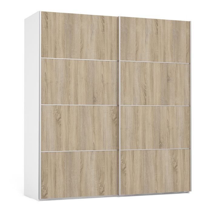 Verona Sliding Wardrobe 180cm with 2 Shelves - NIXO Furniture.com