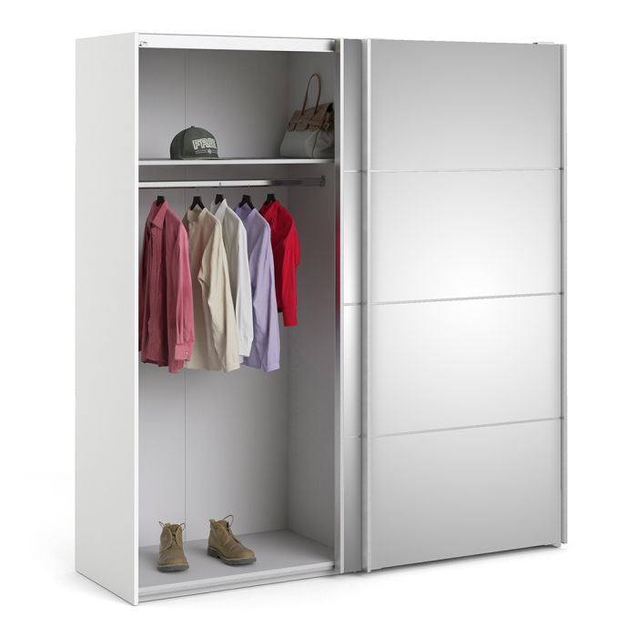 Verona Sliding Wardrobe 180cm with 2 Shelves - NIXO Furniture.com