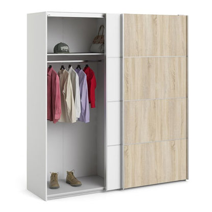 Verona Sliding Wardrobe 180cm with 2 Shelves - NIXO Furniture.com