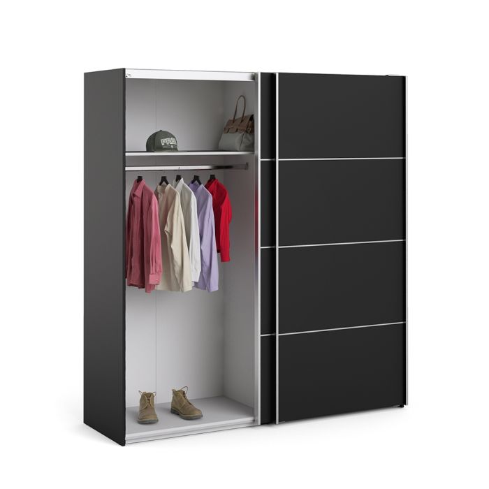 Verona Sliding Wardrobe 180cm with 2 Shelves - NIXO Furniture.com