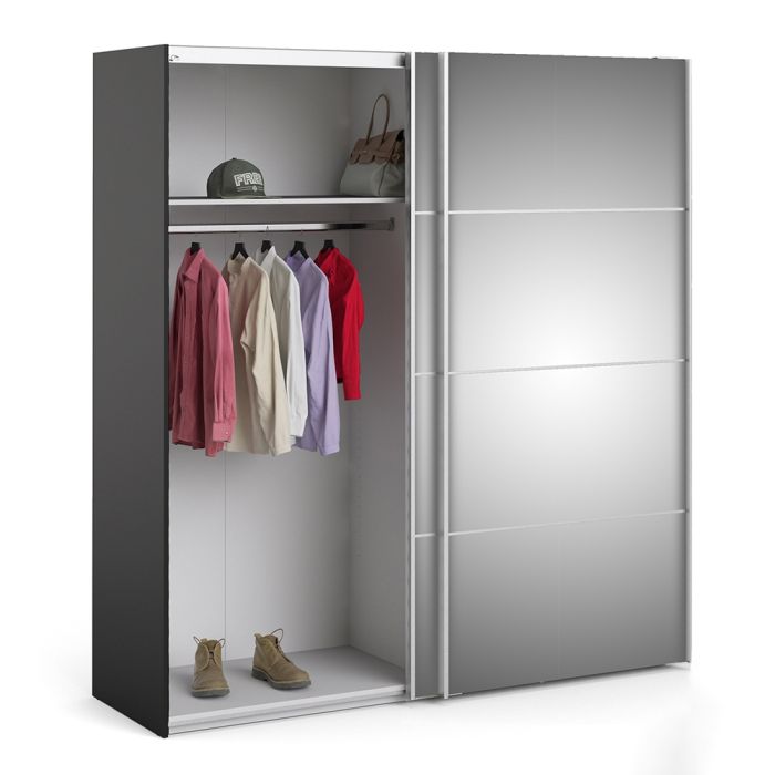 Verona Sliding Wardrobe 180cm with 2 Shelves - NIXO Furniture.com