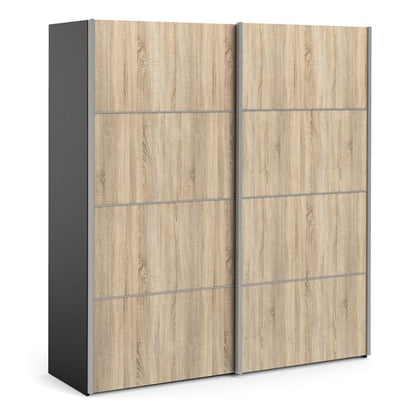 Verona Sliding Wardrobe 180cm with 2 Shelves - NIXO Furniture.com