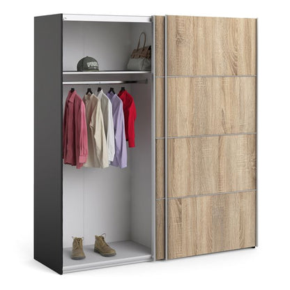 Verona Sliding Wardrobe 180cm with 2 Shelves - NIXO Furniture.com