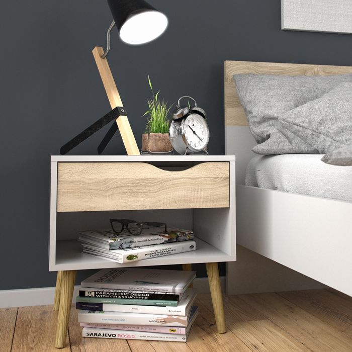 Oslo Bedside 1 Drawer - NIXO Furniture.com