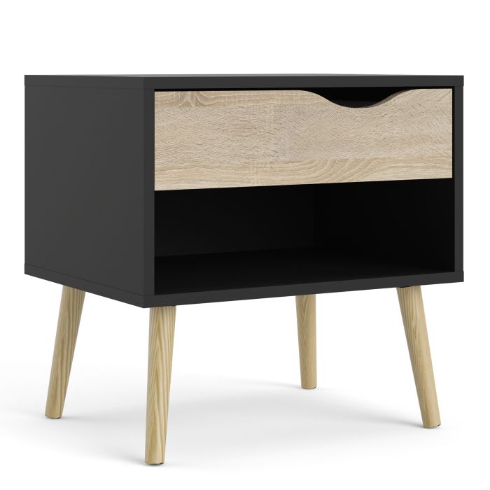 Oslo Bedside 1 Drawer - NIXO Furniture.com