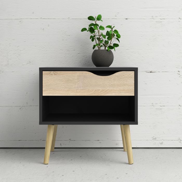 Oslo Bedside 1 Drawer - NIXO Furniture.com