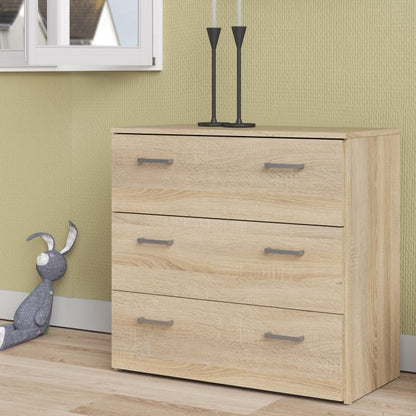 Space Chest of 3 Drawers in Oak - NIXO Furniture.com