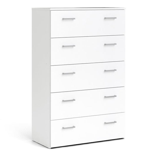 Space Chest of 5 Drawers in White - NIXO Furniture.com