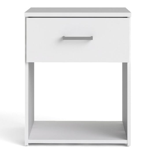 Space Bedside 1 Drawer in White - NIXO Furniture.com