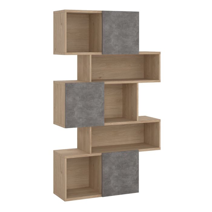 Maze Asymmetrical Bookcase with 3 Doors - NIXO Furniture.com