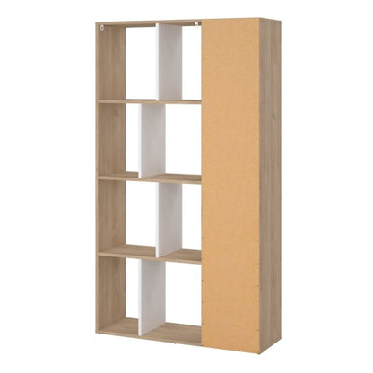 Maze Bookcase with 1 Door in Jackson Hickory and White High Gloss - NIXO Furniture.com